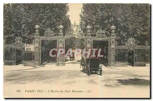 Cartes postales Paris l'Entree du Parc Monceau