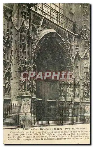 Cartes postales Paris Eglise St Merri Portail central