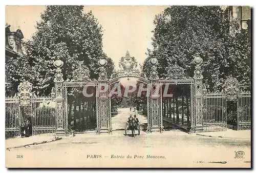 Cartes postales Paris Entree du Parc Monceau