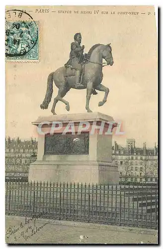 Cartes postales Paris Statue de Henri IV sur le Pont Neuf