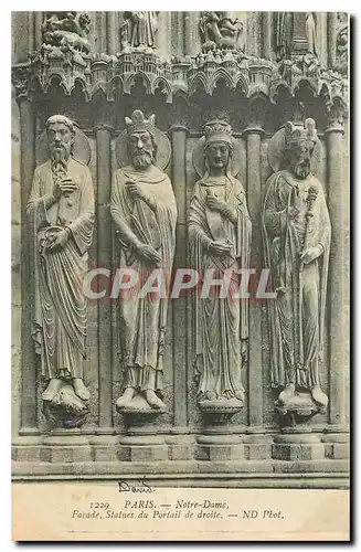 Ansichtskarte AK Paris Notre Dame facade statues du Portail de droite