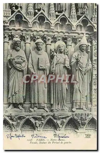 Cartes postales Paris Notre Dame facade statues du Portail de gauche