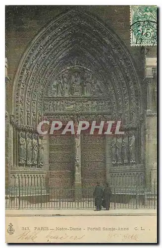 Cartes postales Paris Notre Dame Portail Sainte Anne