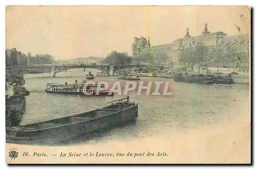 Ansichtskarte AK Paris La Seine et le Louvre vue du Pont des Arts