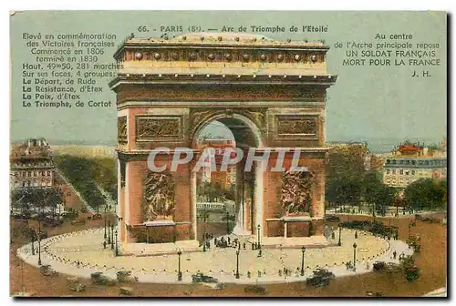 Ansichtskarte AK Paris Arc de Triomphe de l'Etoile au centre de l'Arhe principale repose un soldat Francais mort