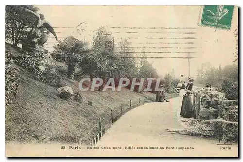 Ansichtskarte AK Paris Buttes Chaumont Allee conduisant au Pont suspendu