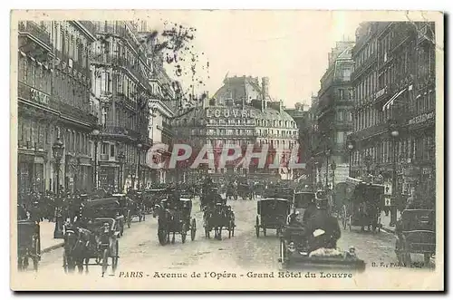 Ansichtskarte AK Paris Avenue de l'Opera Grand Hotel du Louvre