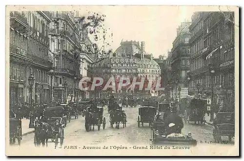 Cartes postales Paris Avenue de l'Opera Grand Hotel du Louvre