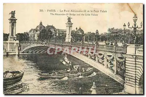 Cartes postales Paris Le Pont Alexandre III et le Petit Palais Bateau