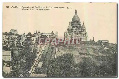 Cartes postales Paris Funiculaire et Basilique du S C de Montmartre