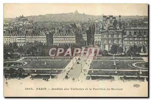 Cartes postales Paris Jardins des Tuileries et le Pavillon de Marsan