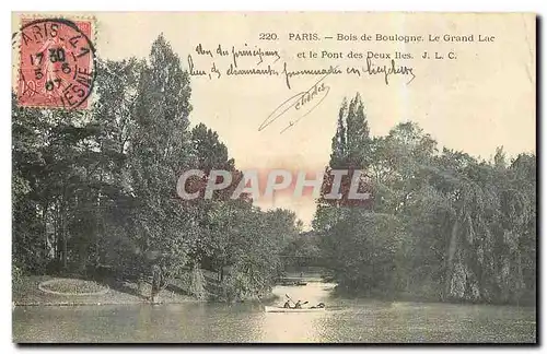 Ansichtskarte AK Paris Bois de Boulogne le Grand Lac et le Pont des Deux Iles