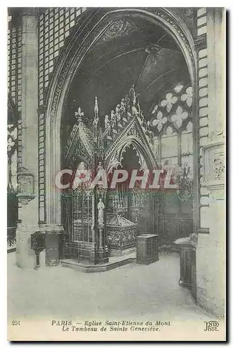 Cartes postales Paris Eglise Saint Etienne du Mont le tombeau de Sainte Genevieve