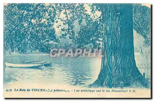 Cartes postales Le Bois de Vincennes pittoresque vue artistique sur le lac Daumesnil