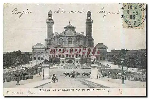 Cartes postales Paris Le Trocadero vu du pont d'Iena