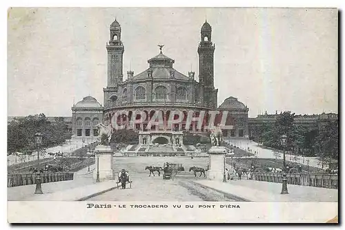 Cartes postales Paris le Trocadero vu du pont d'Iena