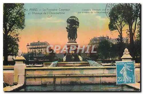 Cartes postales Paris la Fontaine Carpeaux et l'Avenue de l'Observatoire