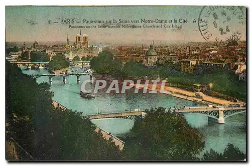 Ansichtskarte AK Paris Panorama sur la Seine vers Notre Dame et la cite