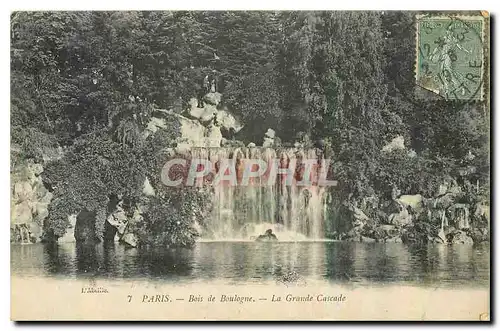 Ansichtskarte AK Paris Bois de Boulogne la Grande Cascade