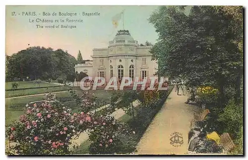 Cartes postales Paris Bois de Boulogne Bagatelle le Chateau et la Roseraie