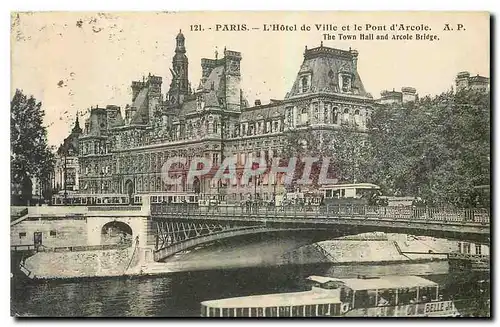 Cartes postales Paris l'Hotel de Ville et le Pont d'Arcole