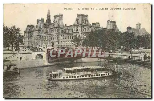 Cartes postales Paris l'Hotel de Ville et le Pont d'Arcole