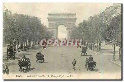 Cartes postales Paris l'Arc de Triomphe et les Champs Elyses