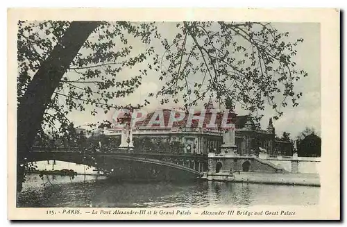 Cartes postales Paris le pont alexandre III et le Grand Palais