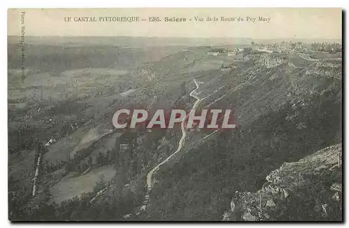 Ansichtskarte AK Le Cantal Pittoresque Salers vue de la Route du Puy Mary