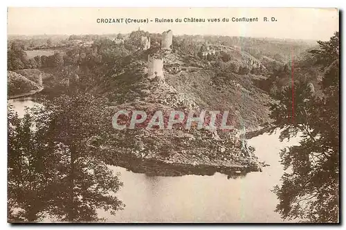 Ansichtskarte AK Crozant Creuse Ruines du Chateau Vues du Confluent