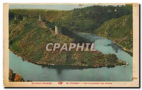 Cartes postales La Creuse illustree Crozant vue d'ensemble des Ruines