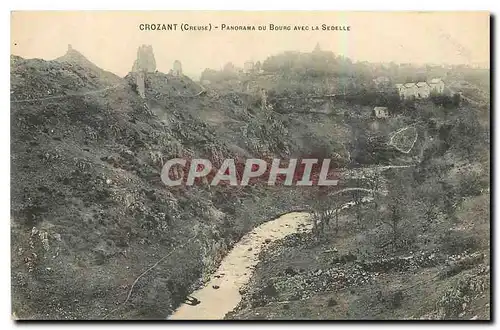 Cartes postales Crozant Creuse panorama du Bourg avec la Sedelle