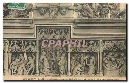 Cartes postales Genicourt Retable du maitre autel oeuvre de Ligier Richier et de son ecole XVI siecle