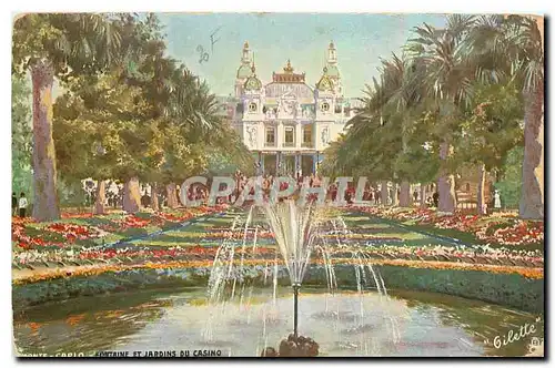 Cartes postales Monte Carlo fontaine et jardins du Casino