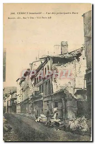 Cartes postales Verdun bombarde une des principales Rues Cordonnerie Militaria
