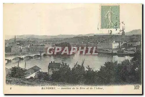 Cartes postales Bayonne Jonction de la Nive et de L'Adour