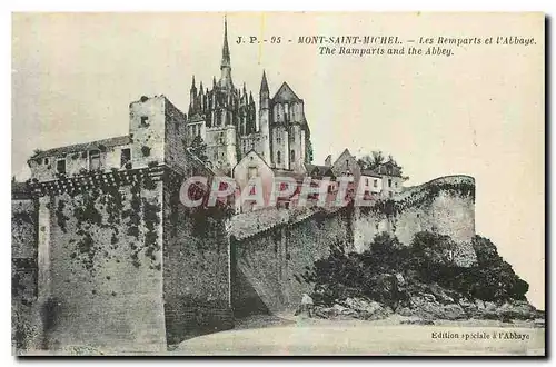 Cartes postales Mont saint Michel Les Remparts et l'Abbaye
