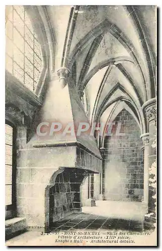 Cartes postales Mont St Michel Salle des Chevaliers Details d'Architecture