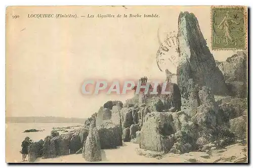 Cartes postales Locquirec Finistere Les Aiguilles de la Roche tombee