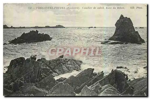 Cartes postales Tregastel Prinel Finistere Coucher de soleil Anse du Diben