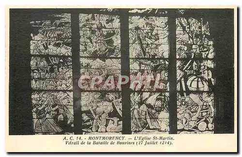 Cartes postales Montmorency L'Eglise St Martin Vitrail de la Bataille de Bouvines