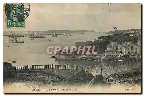 Cartes postales Brest l'entree du port et la Rade