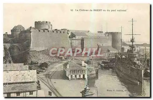 Ansichtskarte AK Le Chateau de Brest vu du point national Bateau