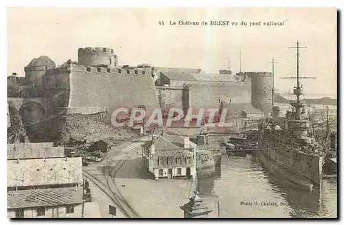 Cartes postales Le Chateau de Brest vu du point national Bateau