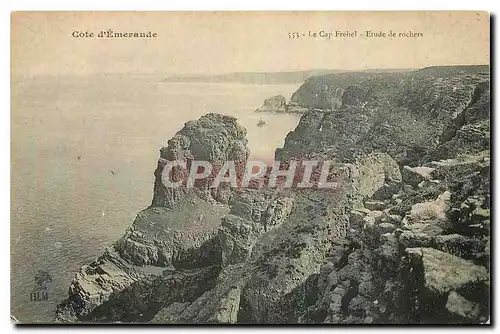 Cartes postales Cote d'Emeraude Le Cap Frehel etude de rochers