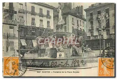 Ansichtskarte AK Nantes Fontaine de la Place Royale