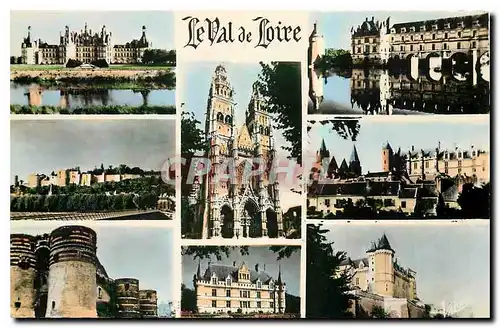 Cartes postales Les Merveilles du Val de Loire Les chateaux avec au centre