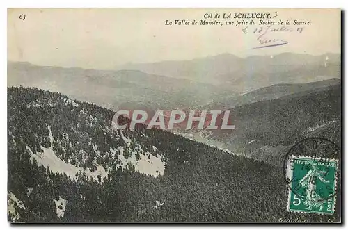 Ansichtskarte AK Col de la Schlucht La Valee de Munster vue prise du Rocher de la Source