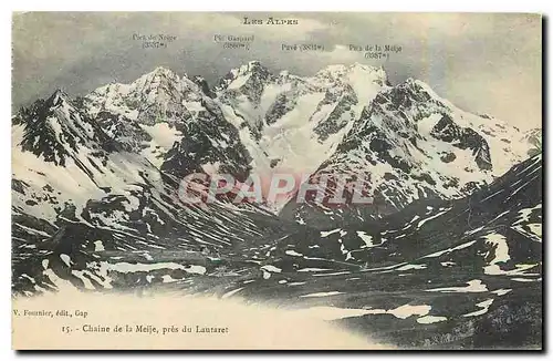 Cartes postales Les Alpes Chaine de la Meije pres du Lautaret