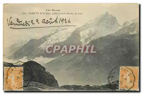 Cartes postales Les Alpes Grand Pic de la Meije vu du Plateau de Paris